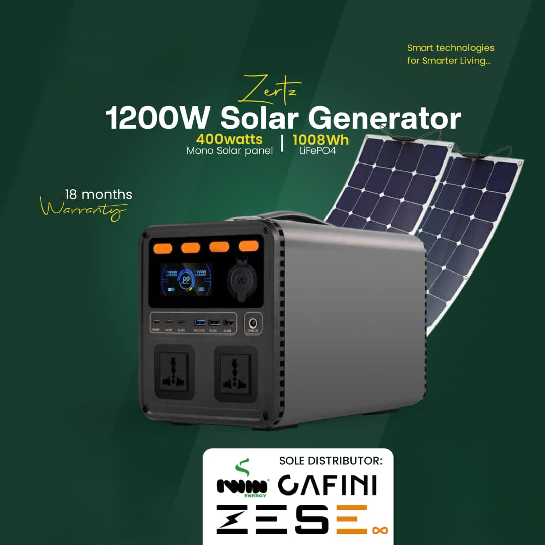 Zertz 1200watts Solar Generator