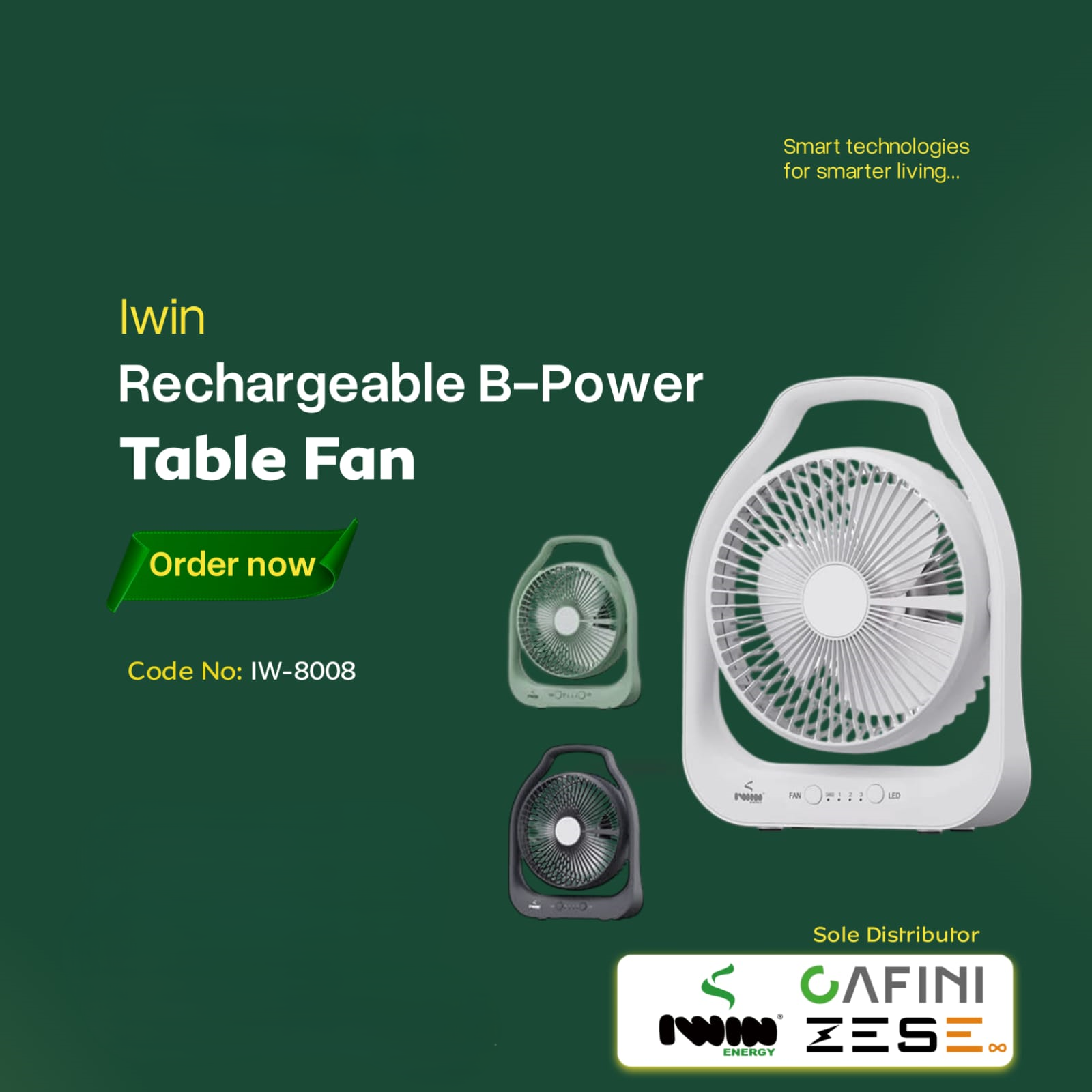 Rechargeable Table Fan B-Power