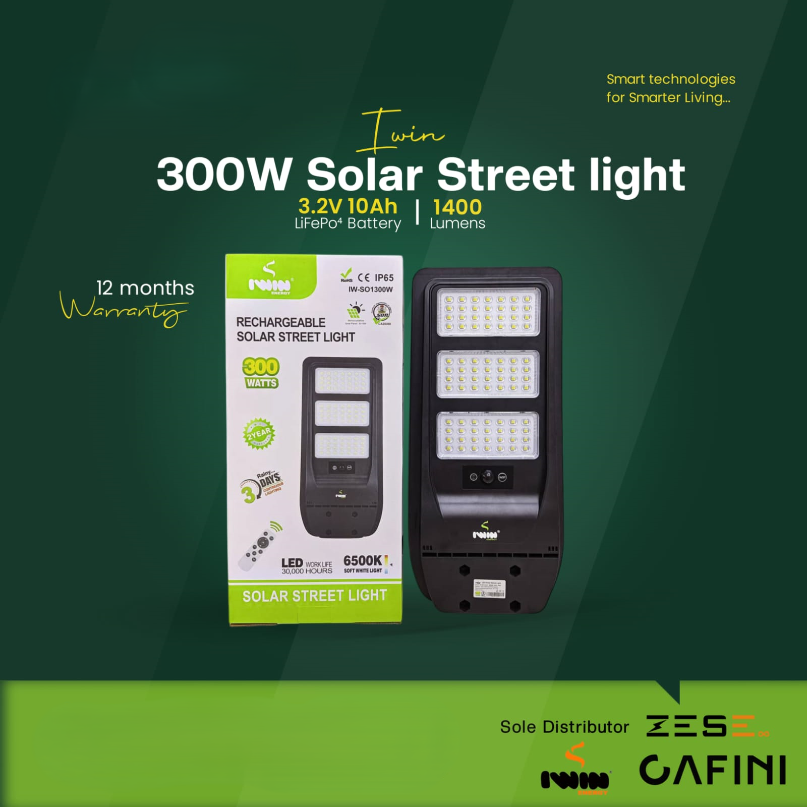 Iwin 300watts Solar Street light