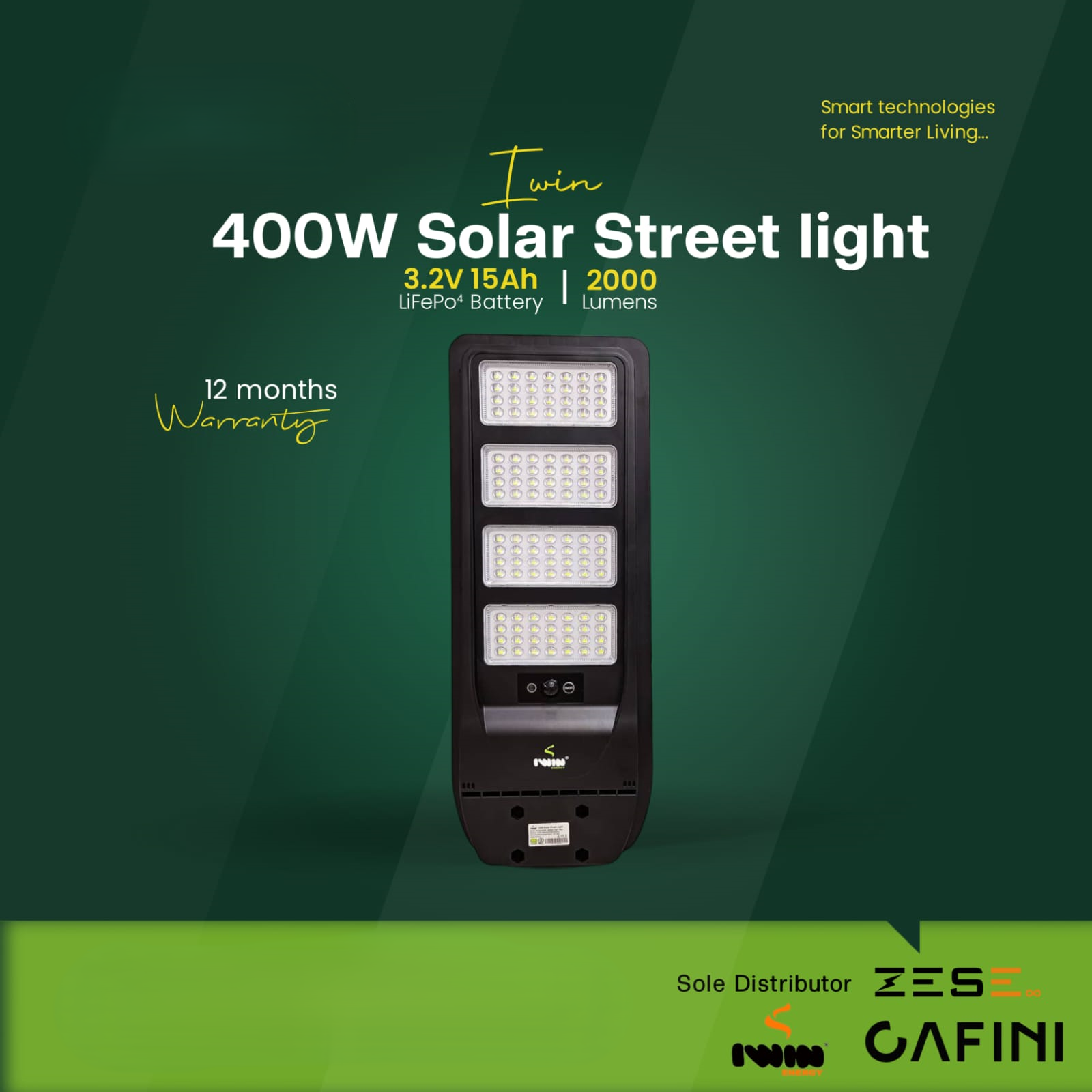 400watts Iwin Solar Streetlight