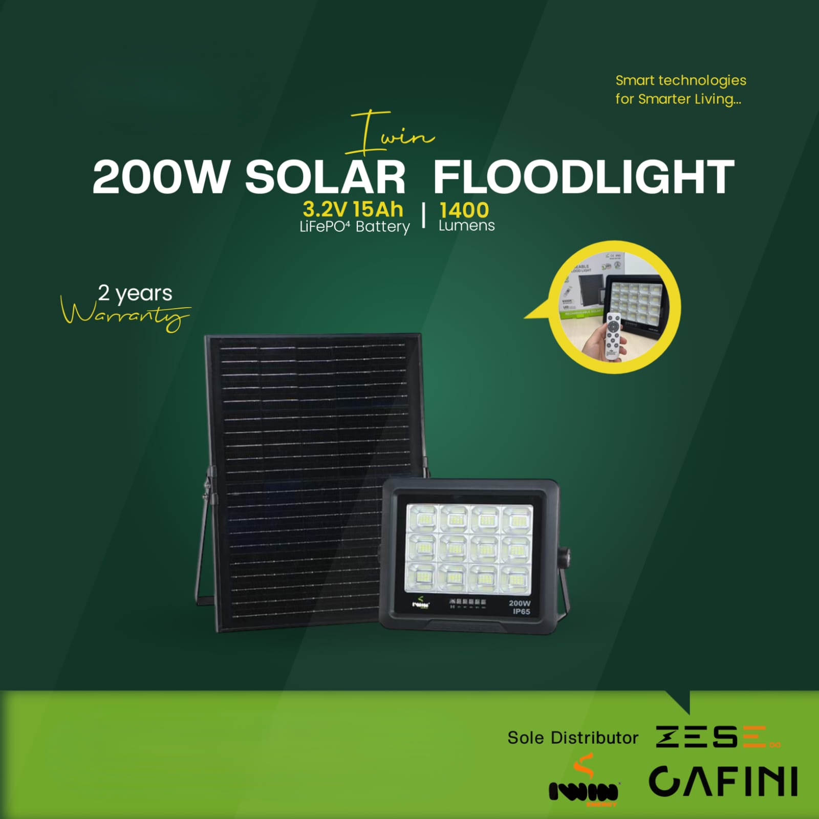 Iwin 200w Solar Floodlight