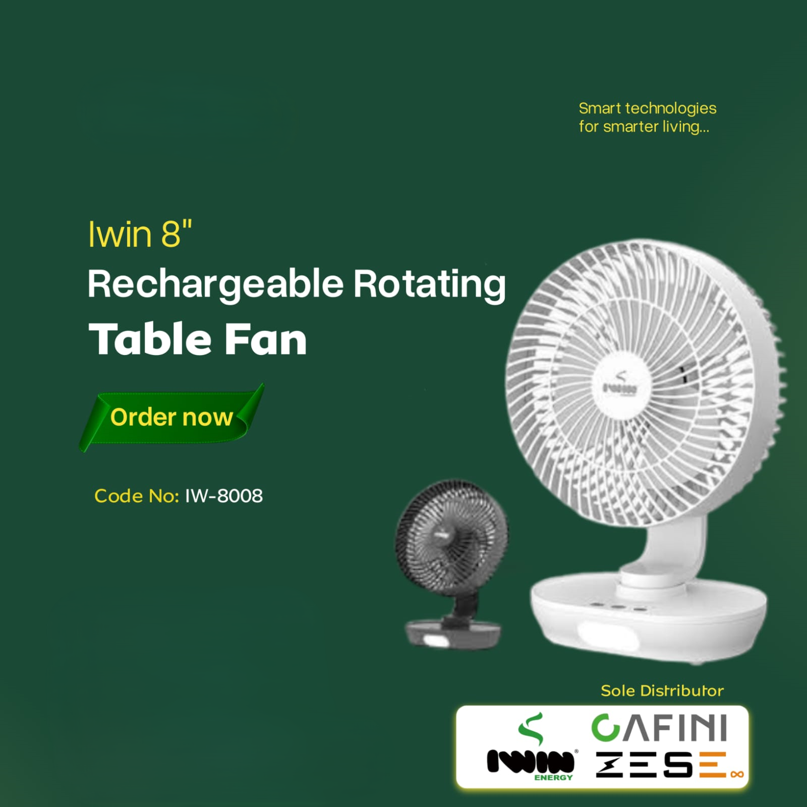 8" Rotating Iwin Fan